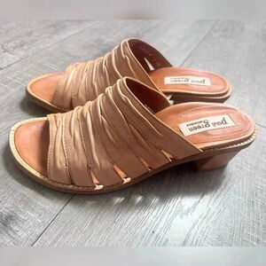 Paul Green Tan Slip on Mules New Size 6.5